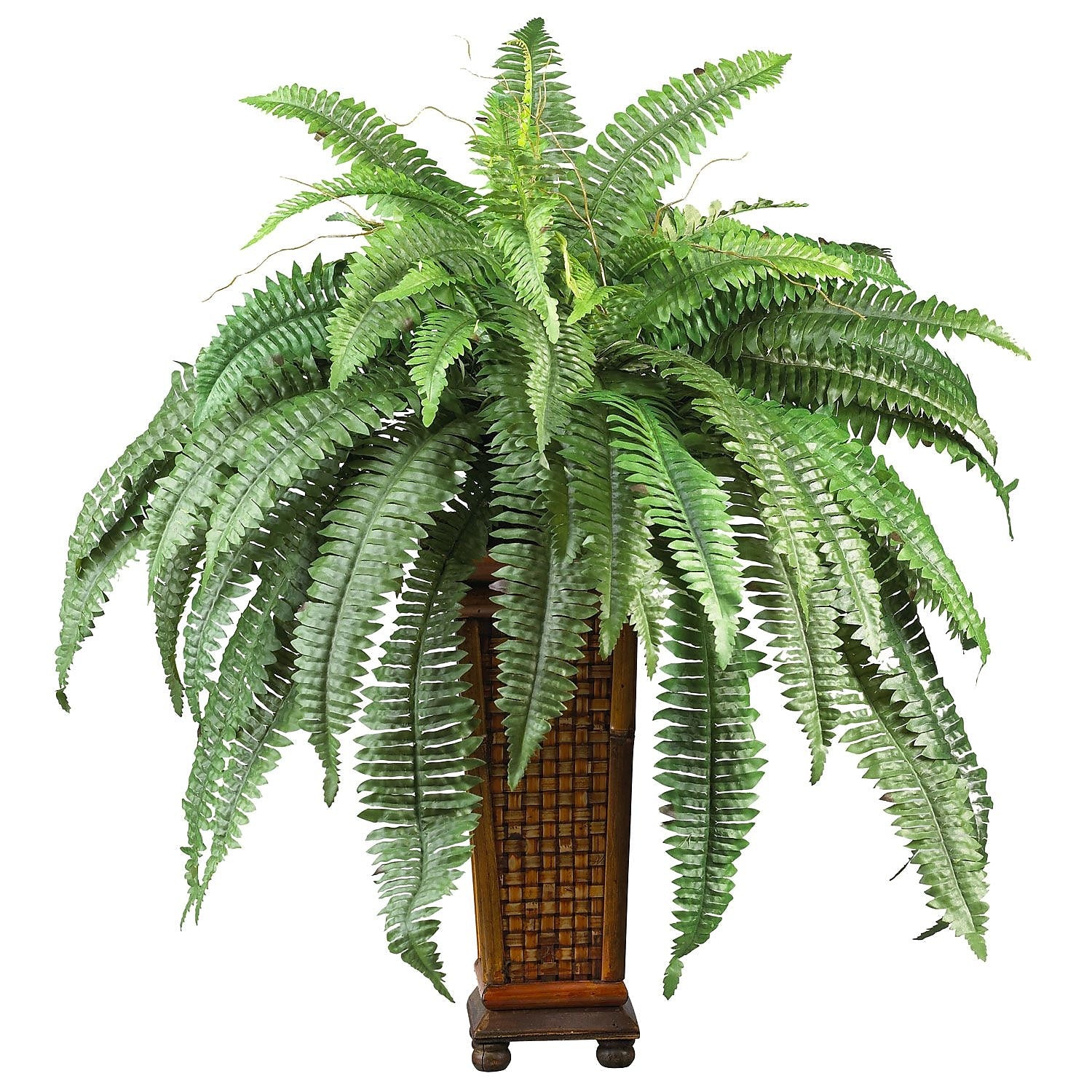 Nearly Natural 6553 Boston Fern Floor Plant in Decorative Vase