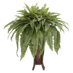 Nearly Natural 6627 Boston Fern Floor Plant in Decorative Vase