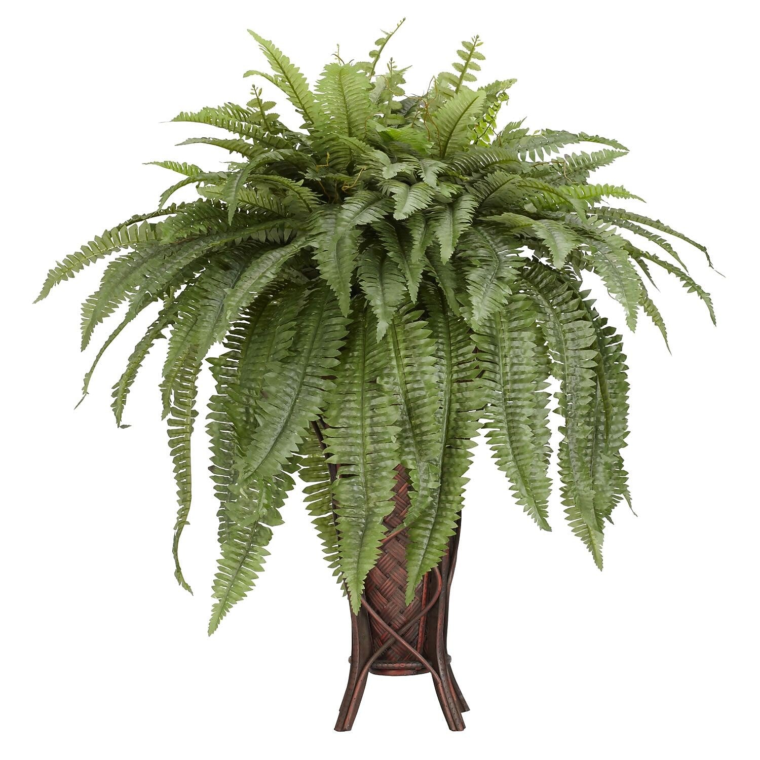 Nearly Natural 6627 Boston Fern Floor Plant in Decorative Vase