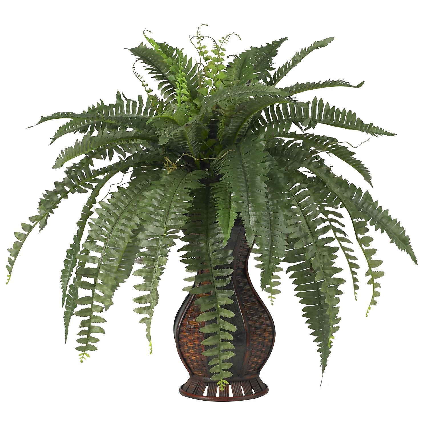 Nearly Natural 6629 Boston Fern Floor Plant in Decorative Vase