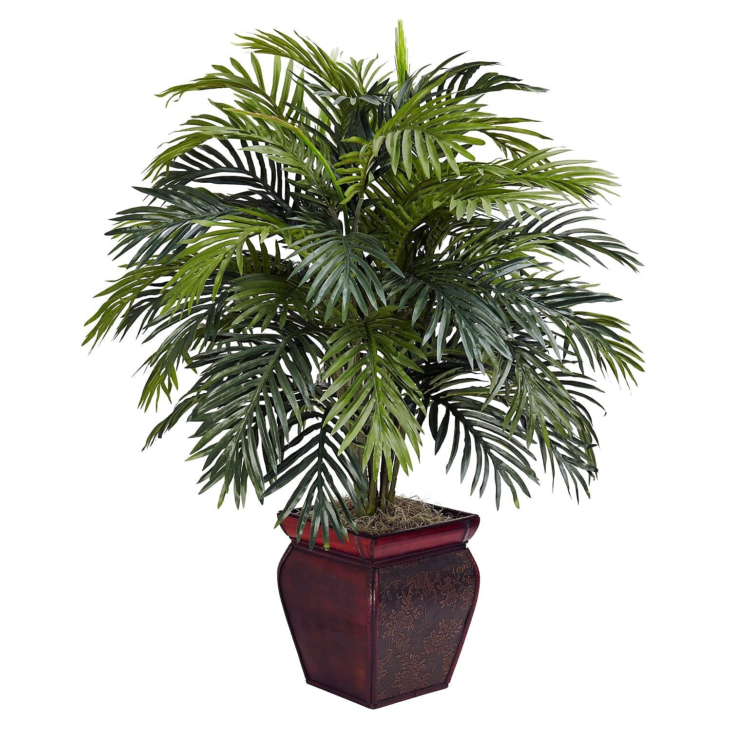 Nearly Natural 6686 Areca Floor Plant in Decorative Vase
