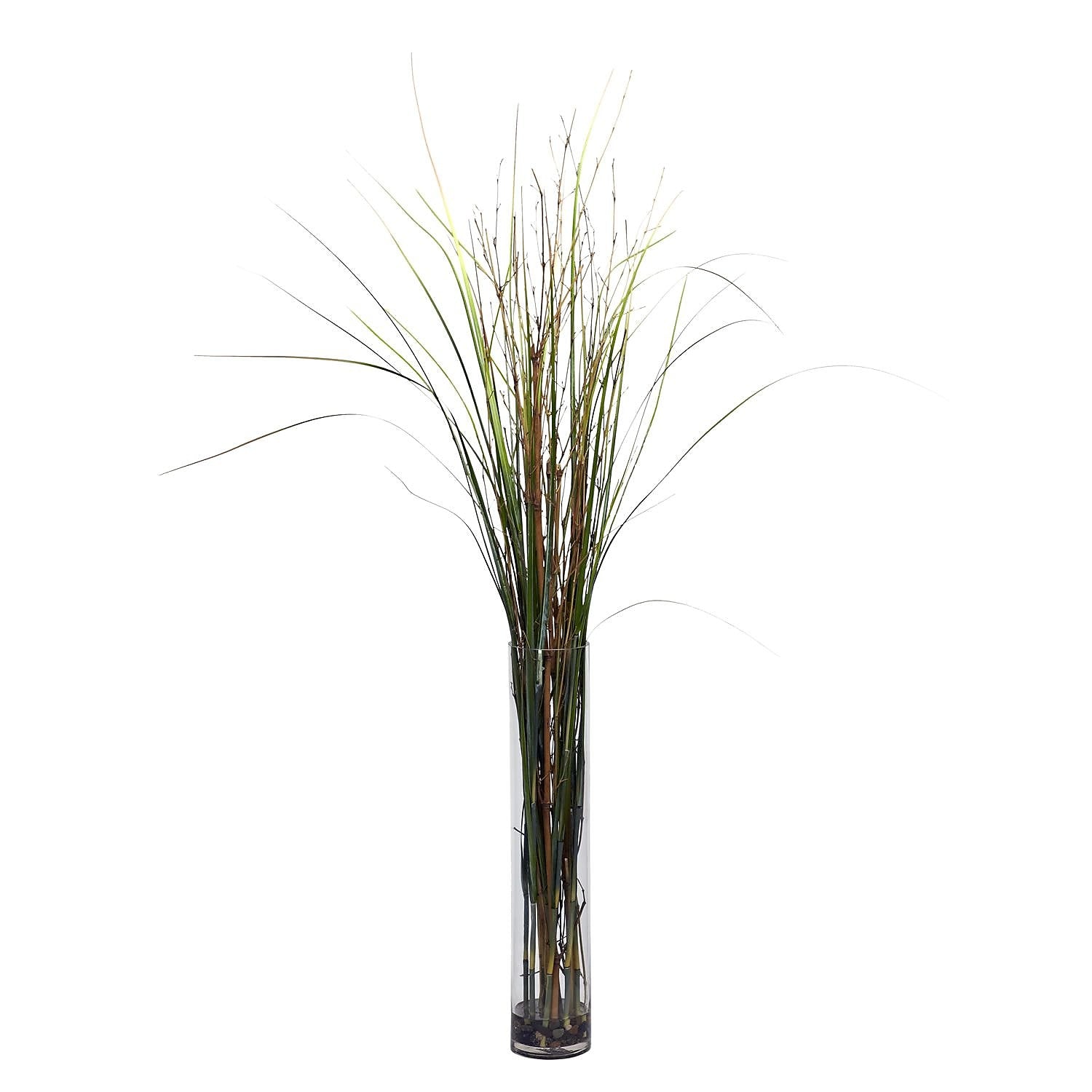Nearly Natural 6699 Grass and Bamboo Silk Floor Plant in Decorative Vase
