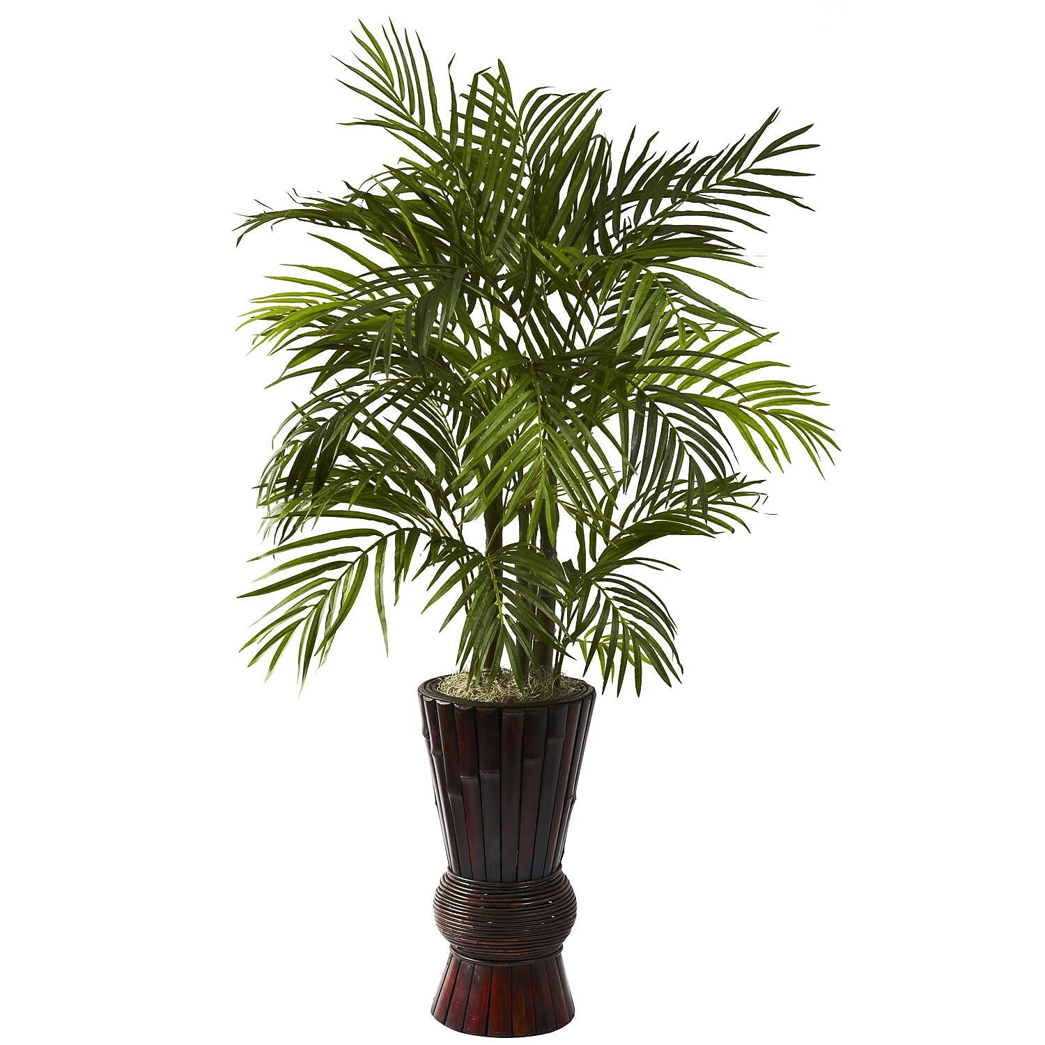 Nearly Natural 6723 4' Areca Floor Plant in Decorative Vase