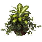 Nearly Natural 6732 Dieffenbachia Plant in Planter