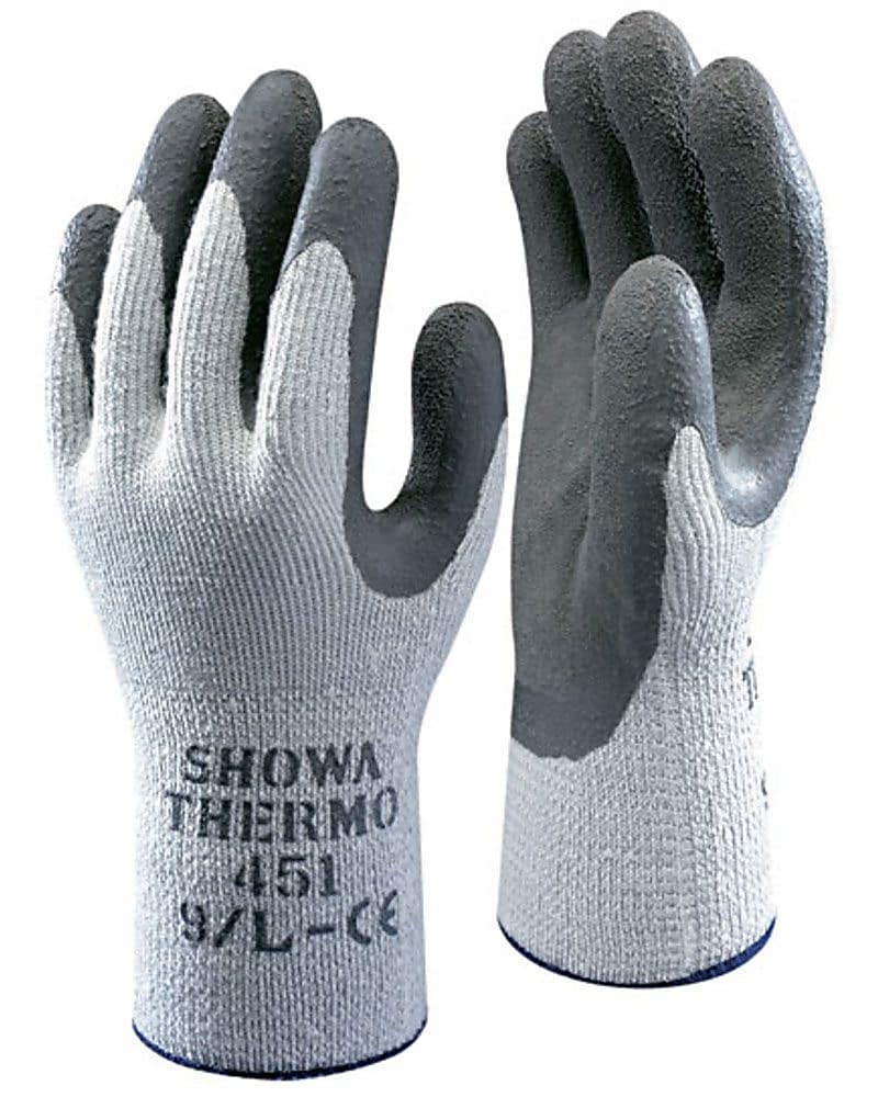Showa Best Palm Coated Work Gloves, Gray, 12/Pair (845-451S-07)