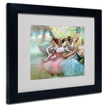 Trademark Fine Art Edgar Degas 'Four Ballerinas on the Stage' Matted Art Black Frame 11 x 14 Inches
