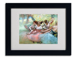 Trademark Fine Art Edgar Degas 'Four Ballerinas on the Stage' Matted Art Black Frame 16 x 20 Inches