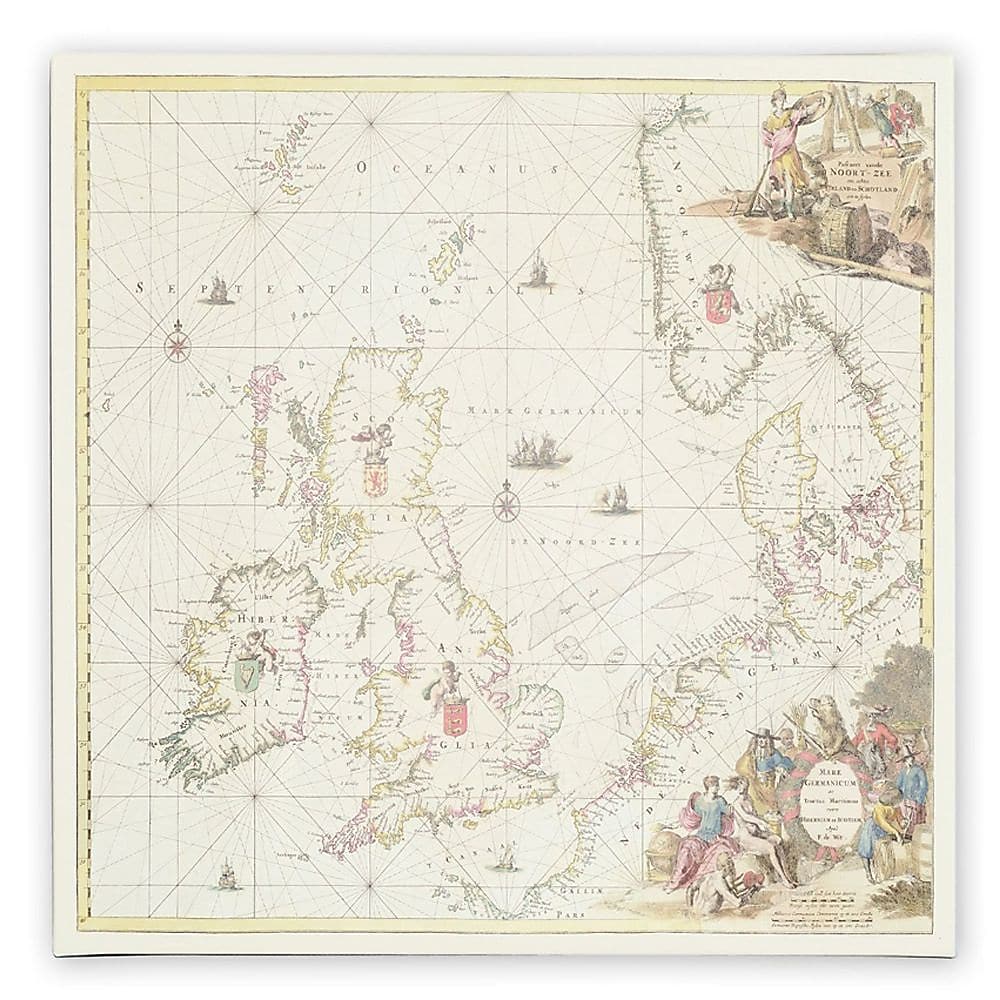 Trademark Fine Art Fredrick de Wit 'Map of the North Sea 1675' Canvas Art 35 x 35 Inches