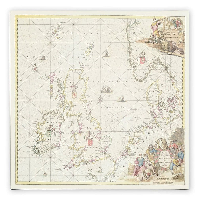 Trademark Fine Art Fredrick de Wit 'Map of the North Sea 1675' Canvas Art 35 x 35 Inches
