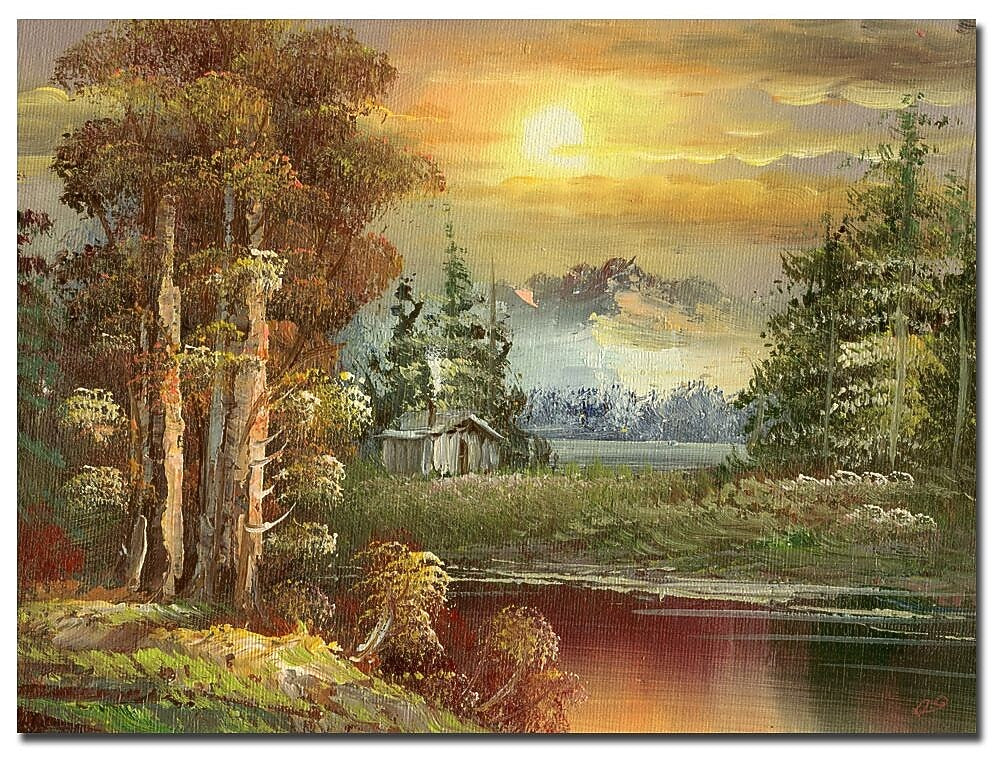 Trademark Fine Art Rio 'Sunset in Yellowstone' Canvas Art 26 x 32 Inches