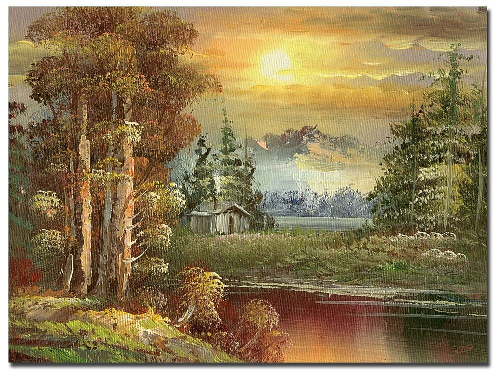 Trademark Fine Art Rio 'Sunset in Yellowstone' Canvas Art 35 x 47 Inches