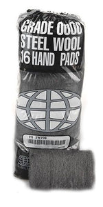 Global Material Medium Coarse #2 Steel Wool Hand Pad, Gray