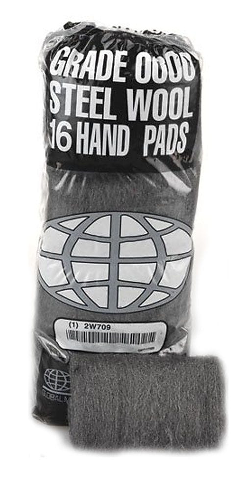 Global Material Medium Coarse #2 Steel Wool Hand Pad, Gray