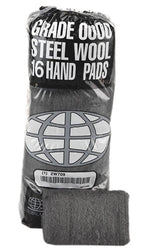 Global Material Medium Fine #0 Steel Wool Hand Pad, Gray