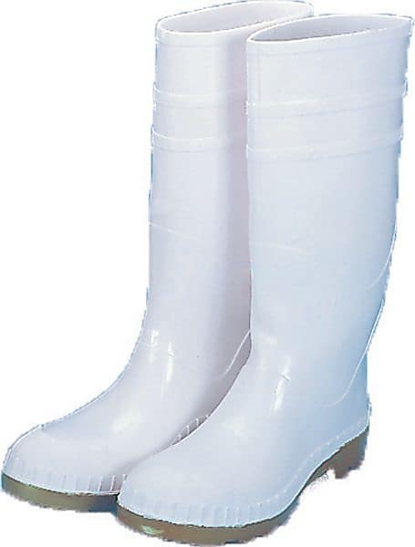 Mutual Industries 16" PVC Sock Boots With Steel Toe, White, Size 9