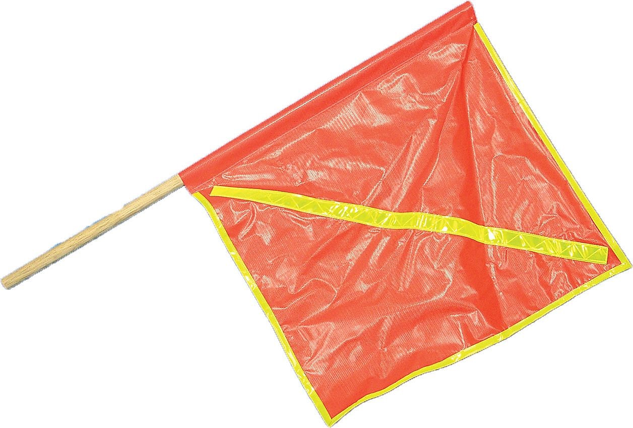 Mutual Industries Reflective Highway Safety Flag, 24" x 24" x 36", Orange, 10/Box