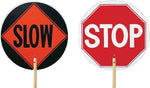 Mutual Industries "STOP"/"SLOW" Temporary Traffic Control Sign Paddle, 60" x 18", Hardboard (14983-5)