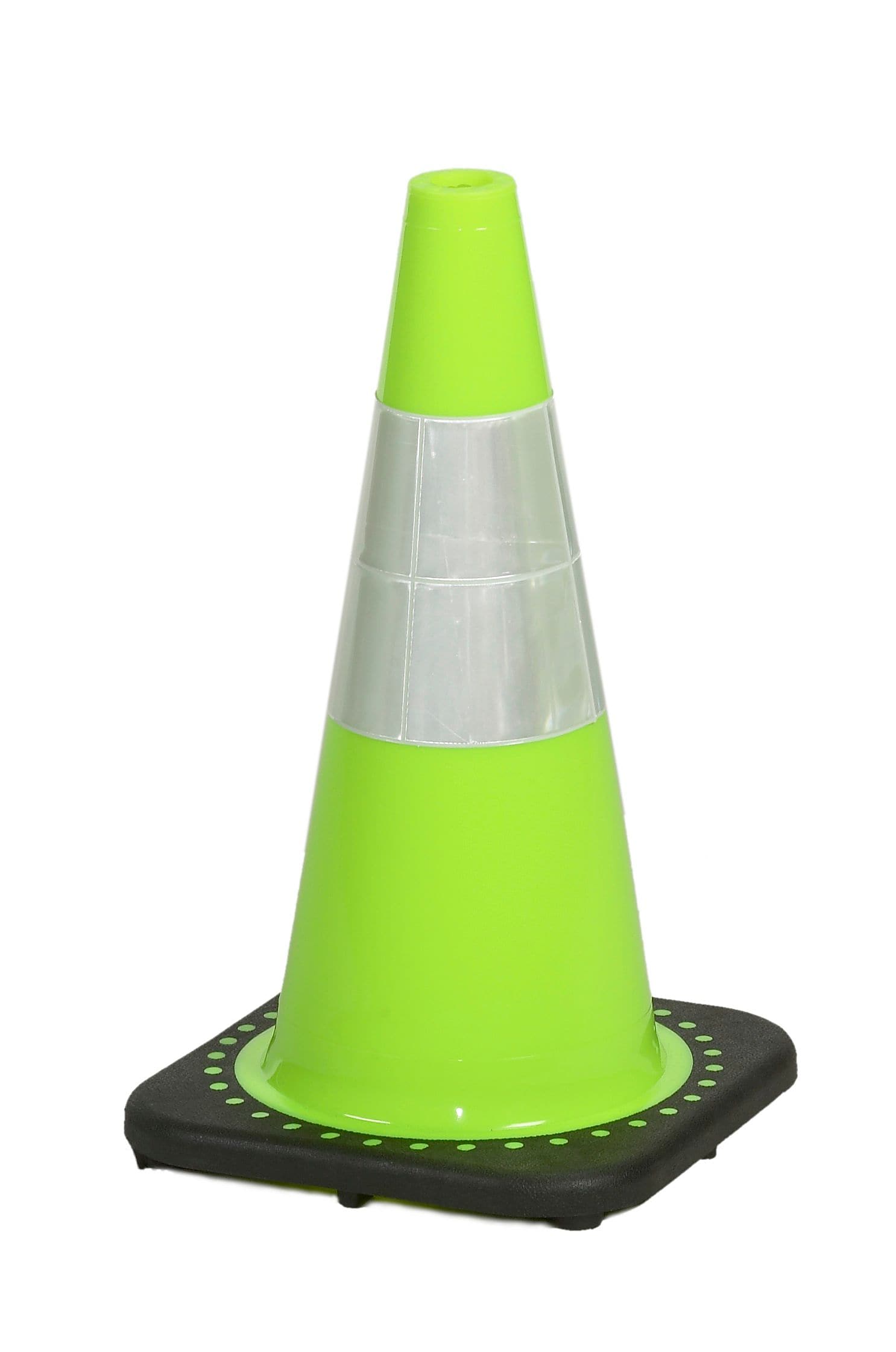 Mutual Industries 18"H Reflective Traffic Cone, Lime, 3 lbs. (17716-118-3)
