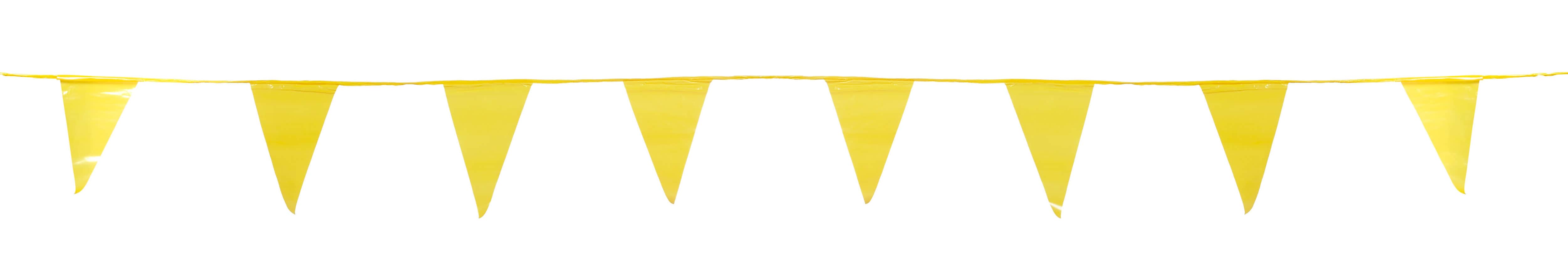 Mutual Industries Pennant Flag, 9" x 12" x 60', Yellow, 10/Pack