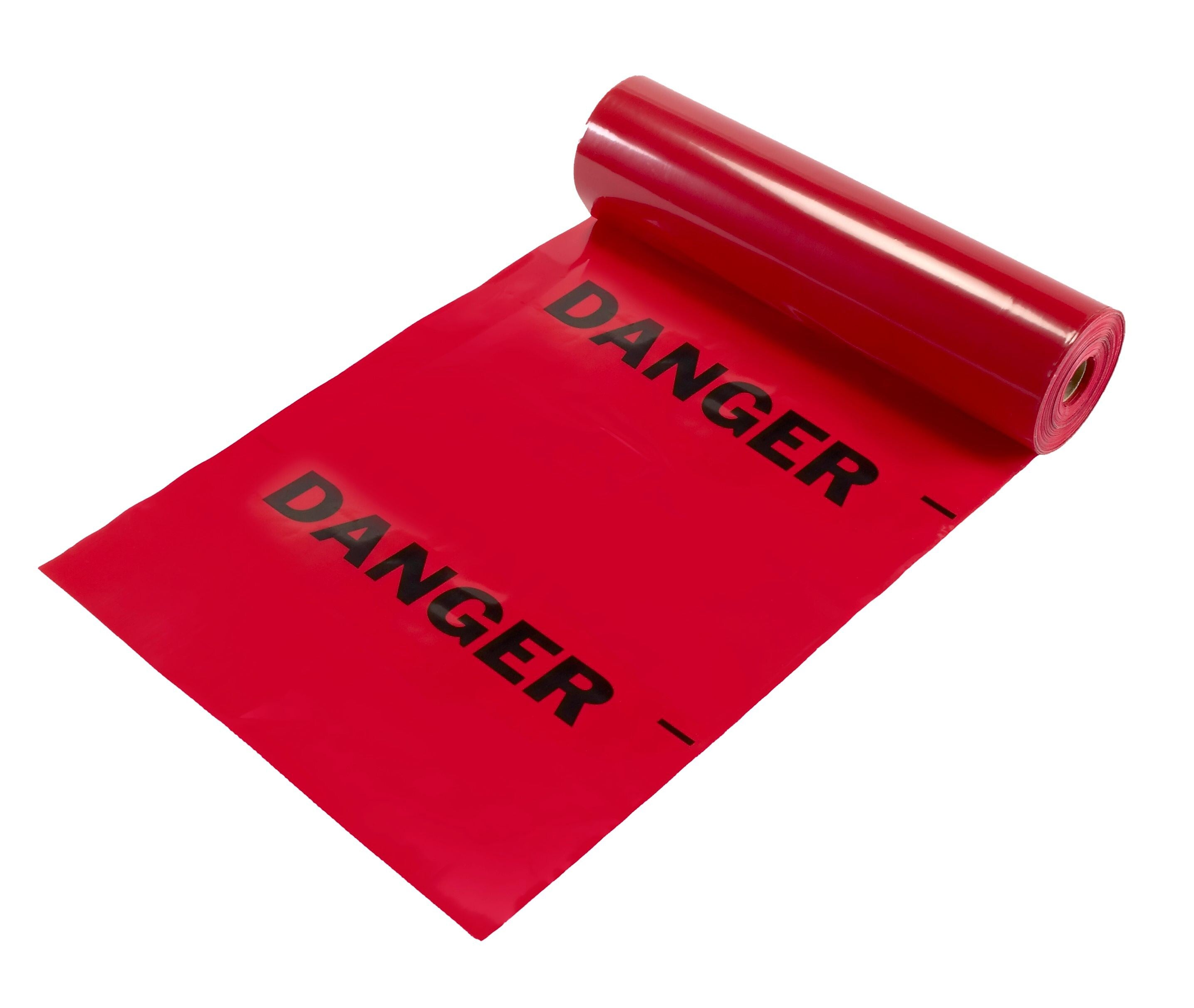 Mutual Industries "Danger" Printed Tear-Off Safety Flag, 12" x 12" x 1500', Red