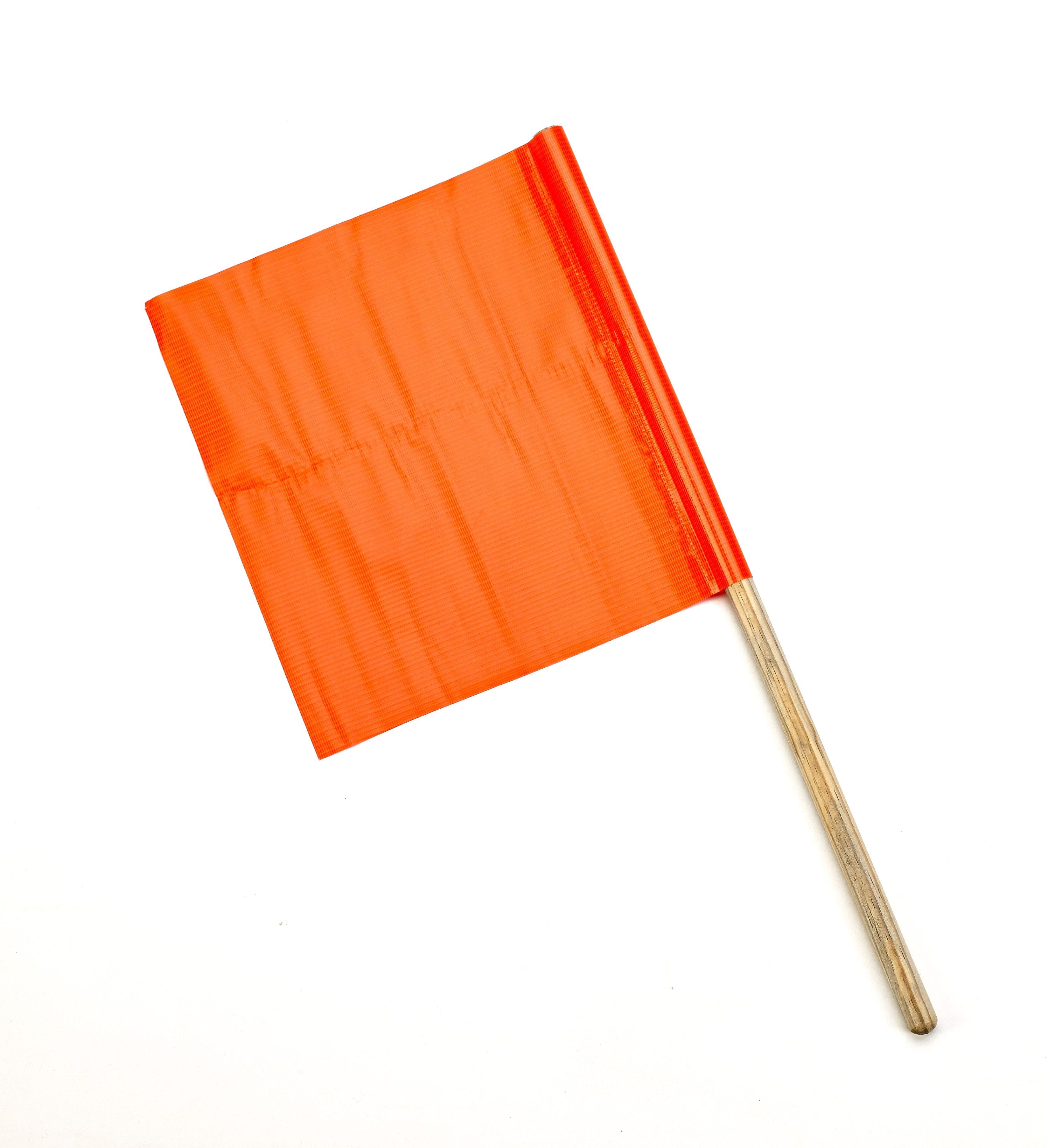 Mutual Industries Standard Highway Safety Flag, 18" x 18" x 27", Orange, 10/Pack