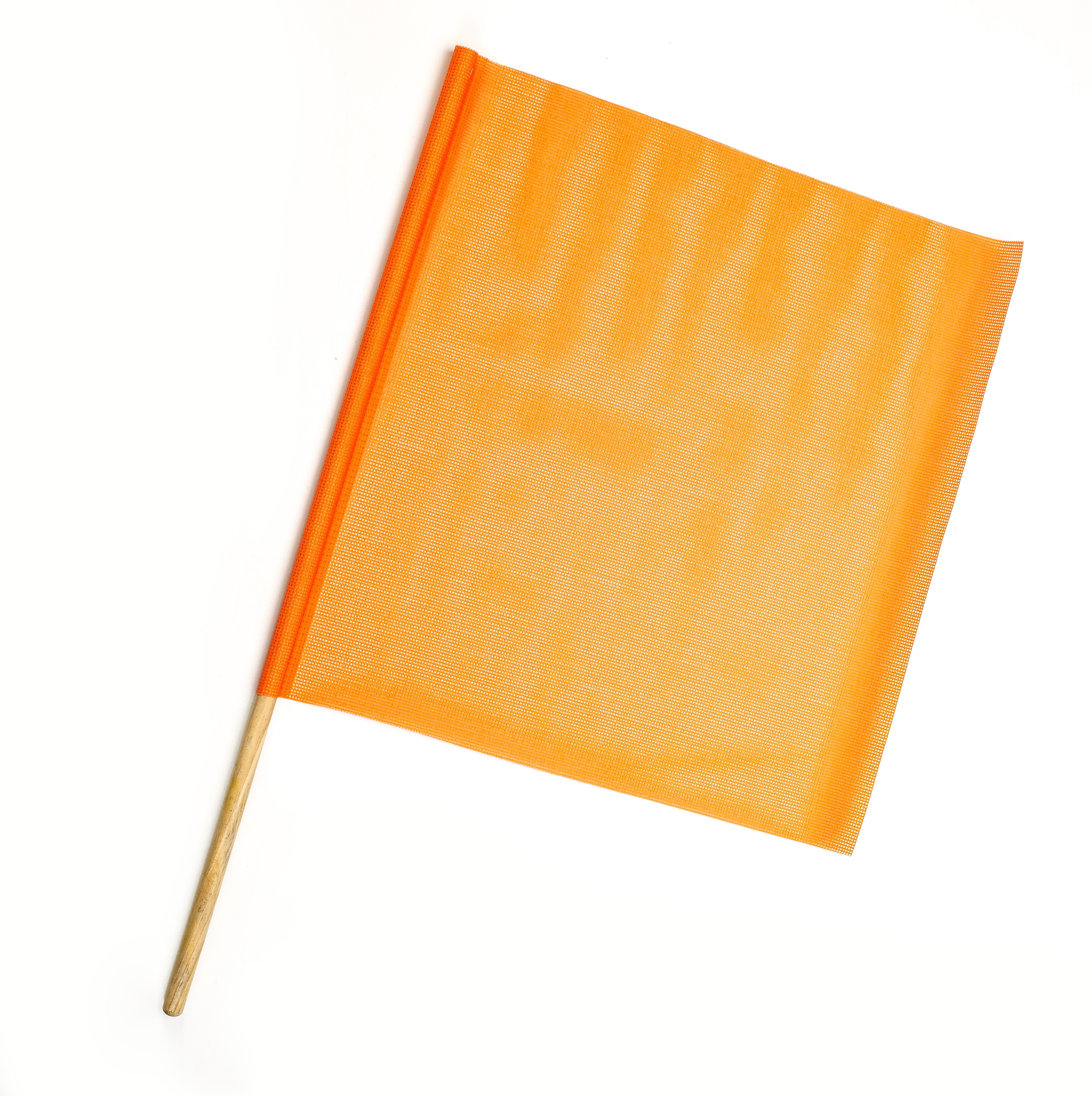 Mutual Industries Heavy-Duty Mesh Safety Flag, 24" x 24" x 36", Orange, 10/Pack