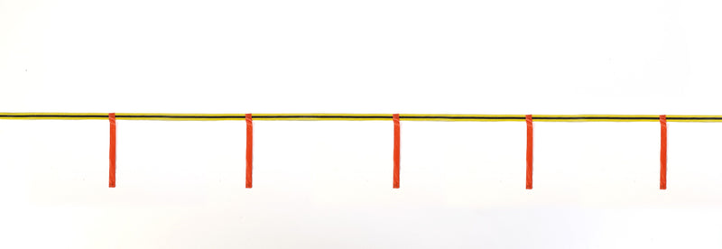 Mutual Industries Hula Skirt Perimeter Marker, 3/4" x 50 yds., Yellow/ Black (14976-0-750)