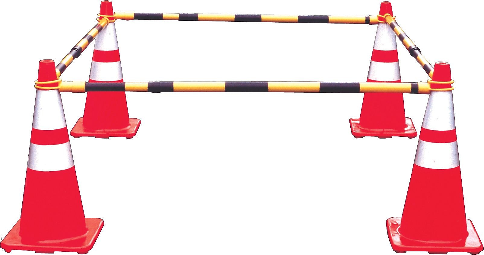 Mutual Industries Collapsible Reflective Traffic Cone Bar, Yellow/Black (17727)