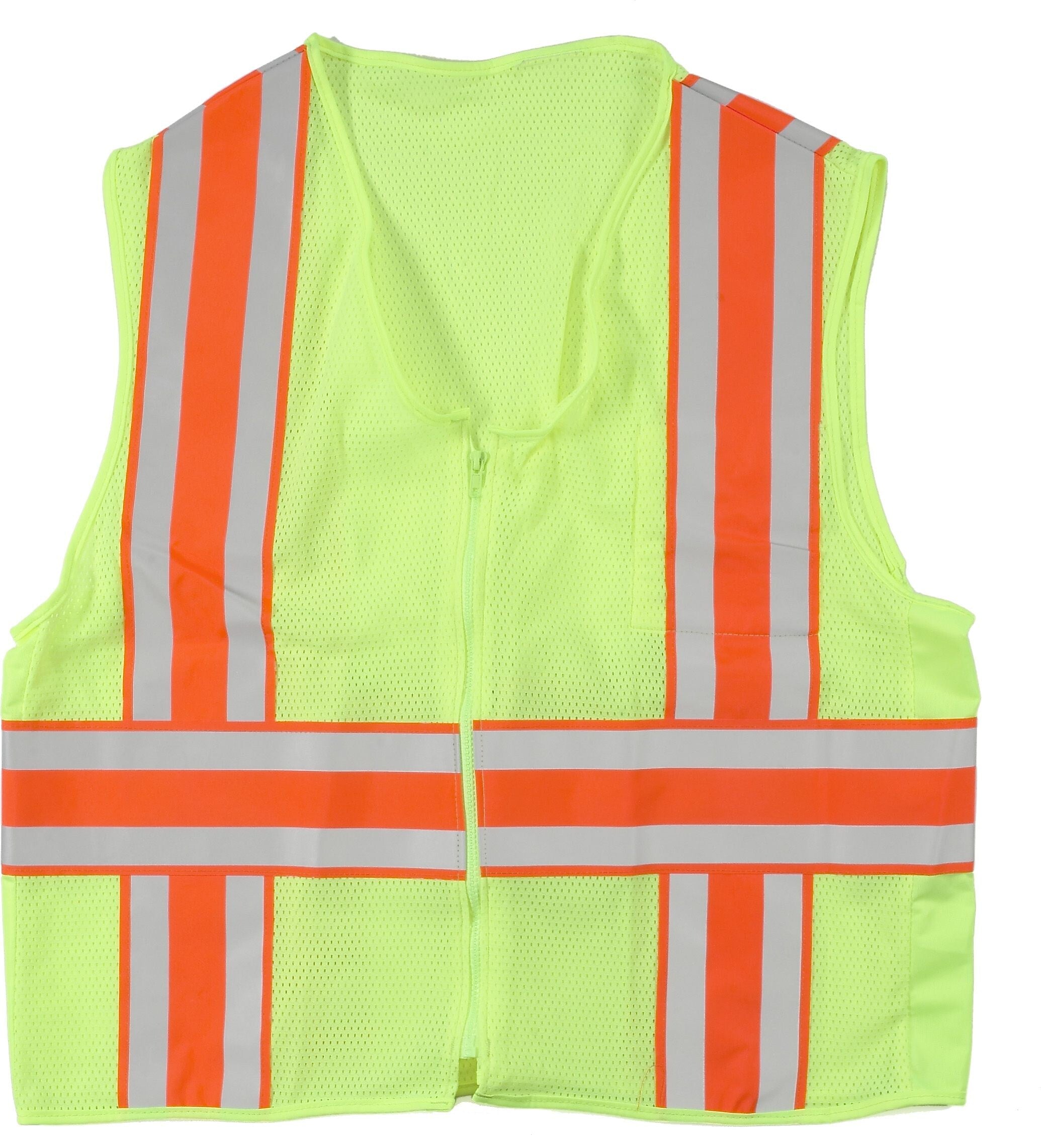 Mutual Industries High Visibility Sleeveless Safety Vest, ANSI Class R2, Lime, 2XL (16343-0-5)