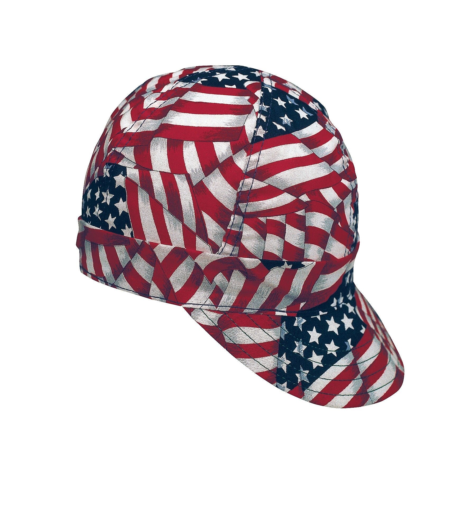 Mutual Industries Kromer A336 Welder Cap, USA flag, One Size (7336-0-0)