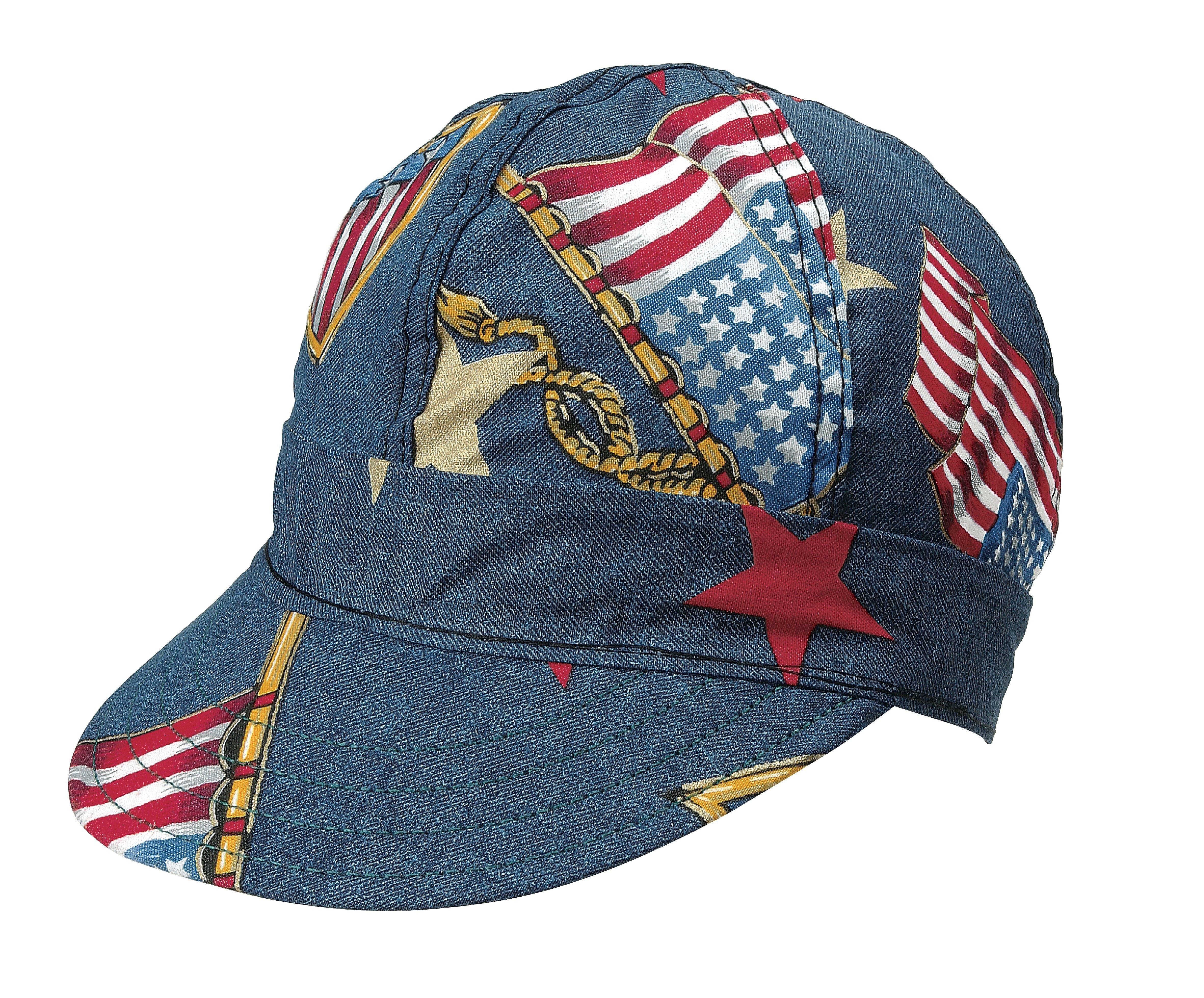 Mutual Industries Kromer C349 Welder Cap, Denim flag, One Size (7349-0-0)