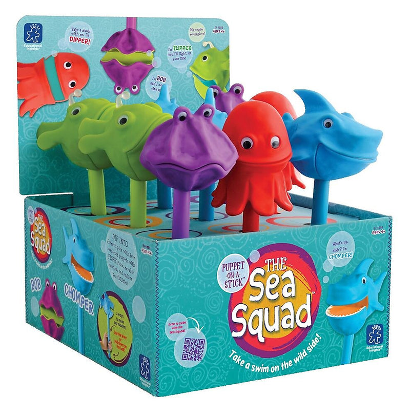 Educational Insights The Sea Squad Puppet-On-A-Stick, 9/Pack