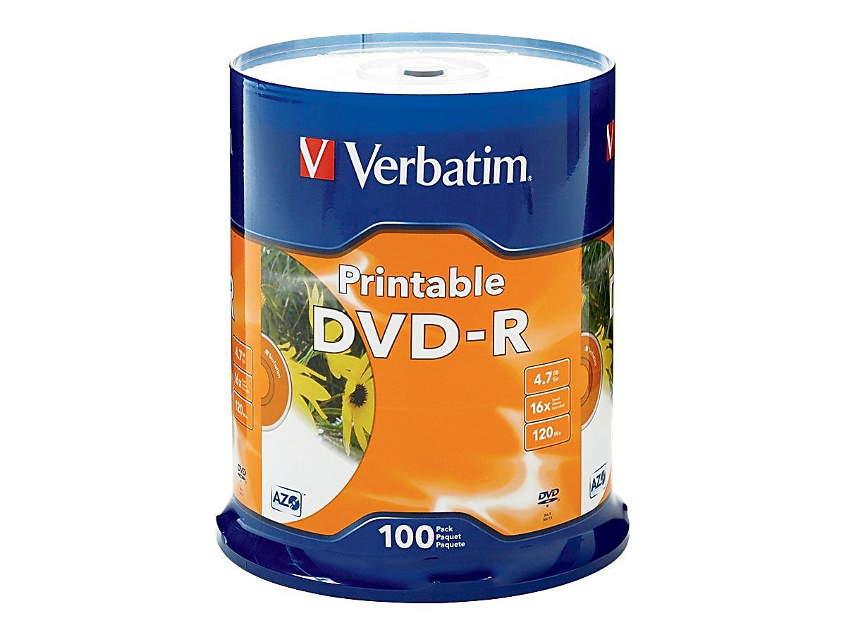 Verbatim 95153 16x DVD-R, White Inkjet Printable