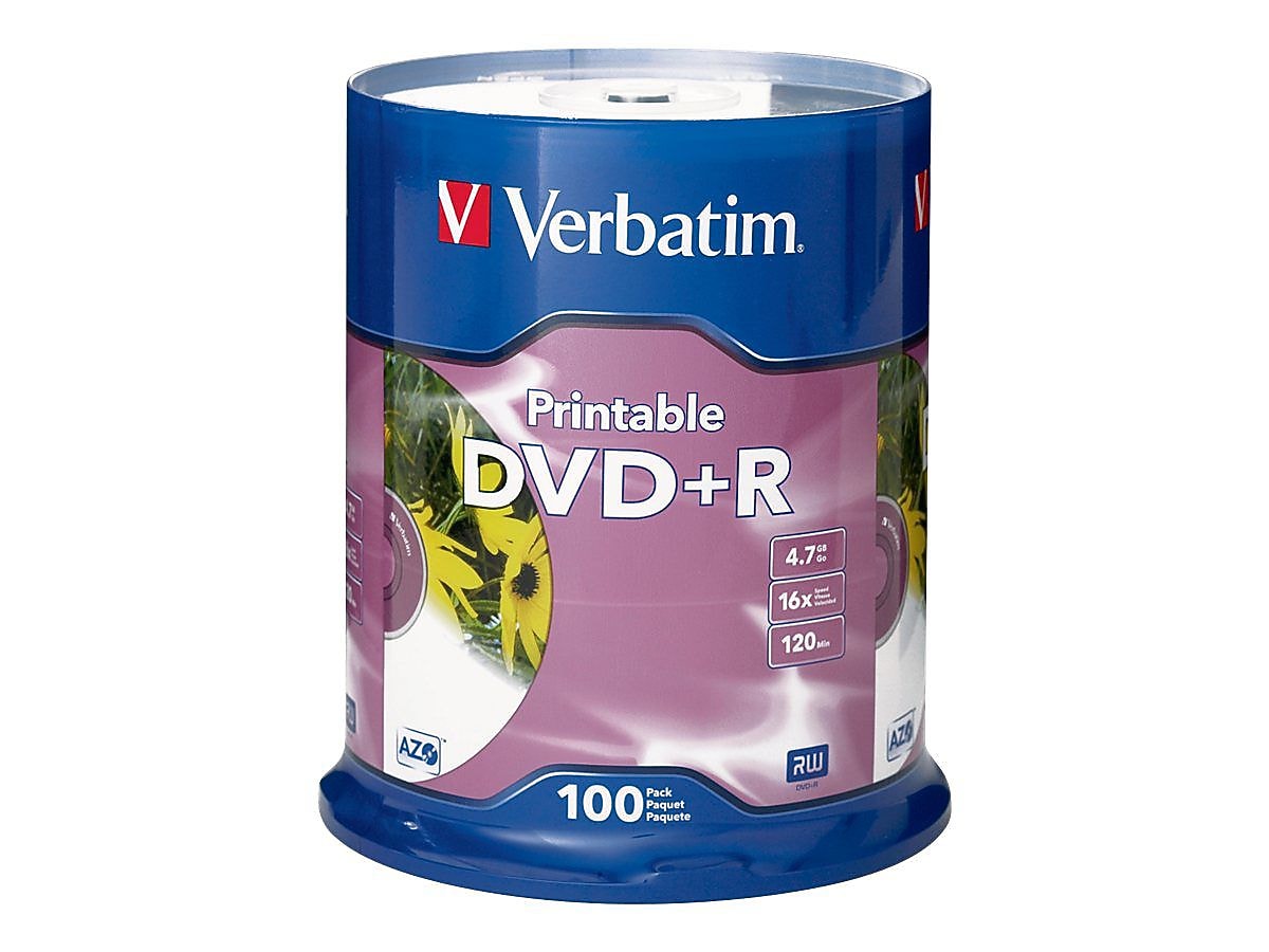 Verbatim 95145 16x DVD+R, White Inkjet Printable