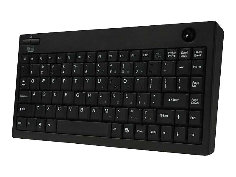 Adesso EasyTouch Mini Trackball Wired Keyboard, Black (AKB-310UB)