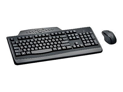 Kensington Pro Fit Wireless Media Desktop Set Ergonomic Keyboard and Mouse Combo, Black (K72408US)