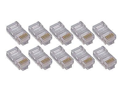 4XEM™ Cat5e RJ45 4 Plugs Round Solid Stranded Conductor, 50/Pack