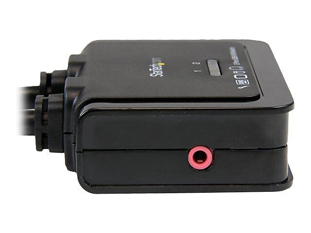 StarTech 2-Port USB HDMI Cable USB Powered KVM Switch With Audio and Remote Switch, Black
