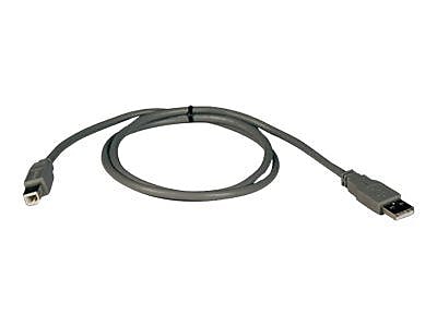 Tripp Lite 3' USB 2.0 A Male to B Male USB Cable, Gray (U021-003)