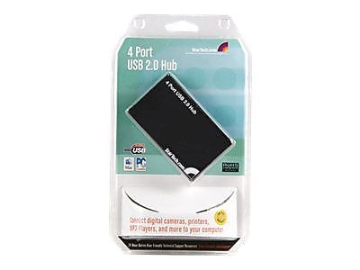 StarTech 4-Port USB 2.0 Hub, Black (M75235)