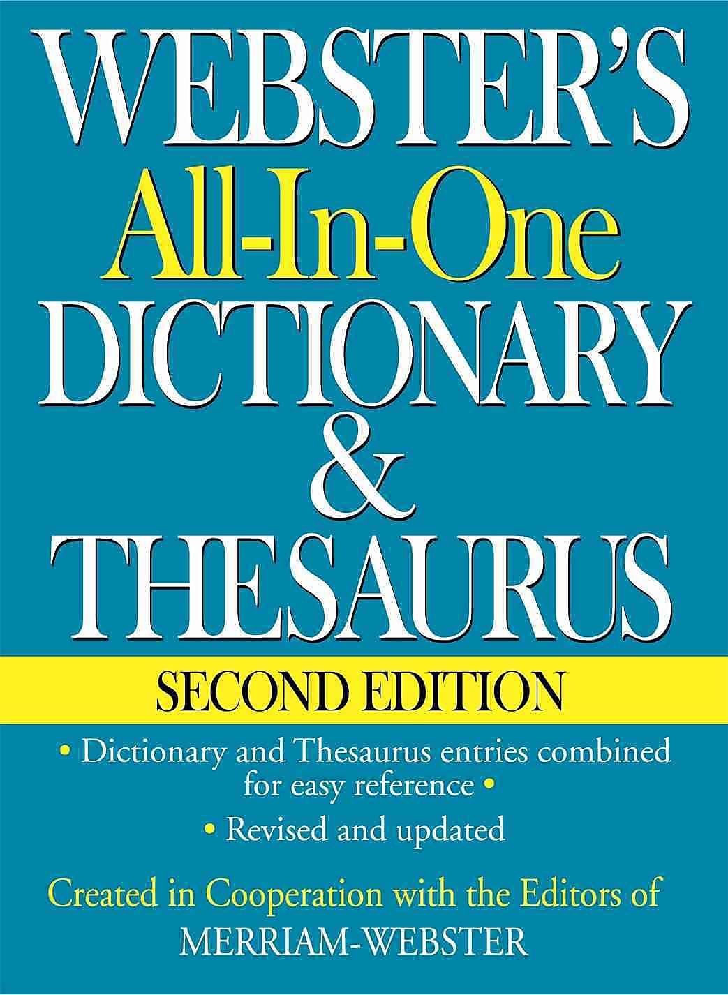 Webster's All-In-One Dictionary & Thesaurus, Merriam-Webster (EDT) ISBN: 9781596951471