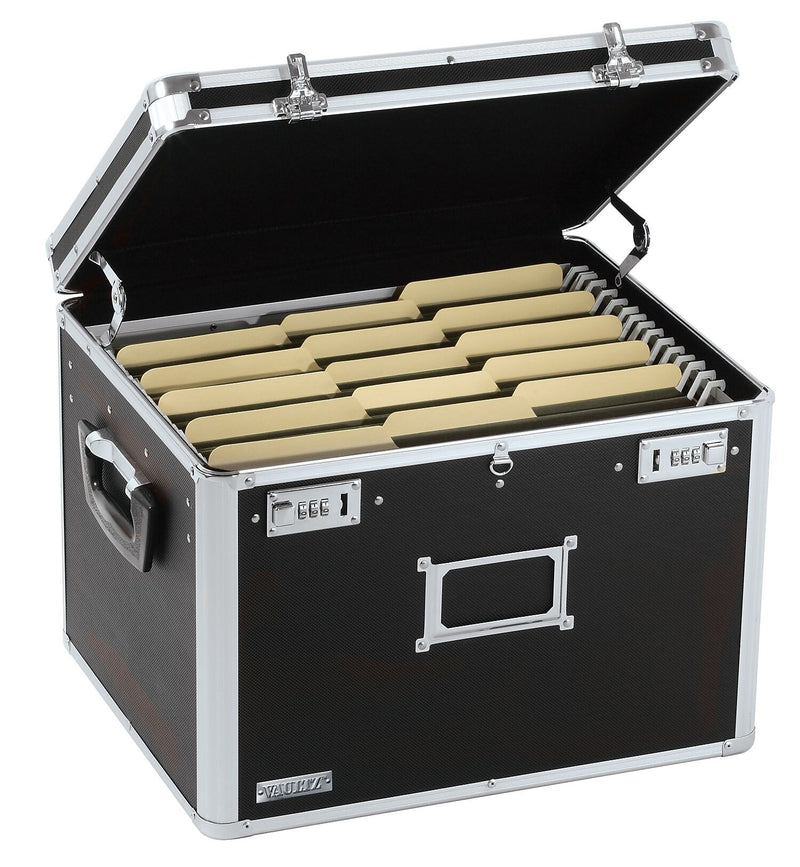 Vaultz Aluminum Locking File Chest, Letter/Legal, Black (VZ00634)