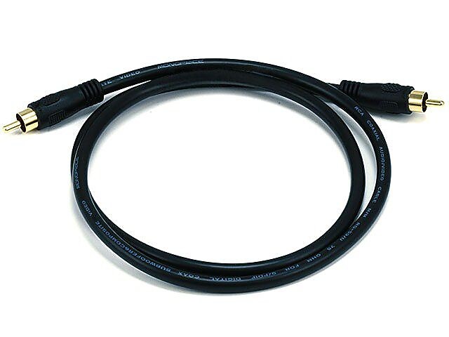 Monoprice® 3' RCA Male to Male Audio/Video Coaxial Cable, Black
