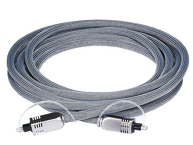 Monoprice® Premium 10' Optical Toslink Cable With Metal Fancy Connector, Gray