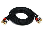 Monoprice® Premium 6' 2-RCA Plug Male to Male 22AWG Cable, Black