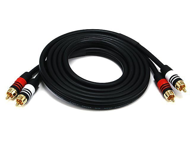 Monoprice® Premium 6' 2-RCA Plug Male to Male 22AWG Cable, Black