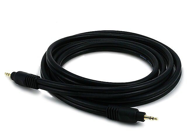 Monoprice® Premium 6' Gold Plated 3.5mm Stereo Male to Male 22AWG Cable, Black