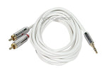 Monoprice® 10' Gold Plated Stereo Male to RCA Stereo Male Cable For Mobile, White