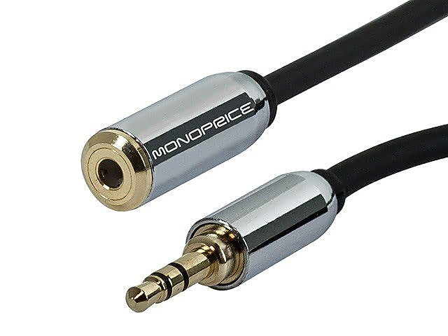 Monoprice 12' 3.5mm Audio Extension Cable, Male to Female, Black (110149)