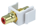 Monoprice® Modular RCA Keystone Jack With Red Center, White